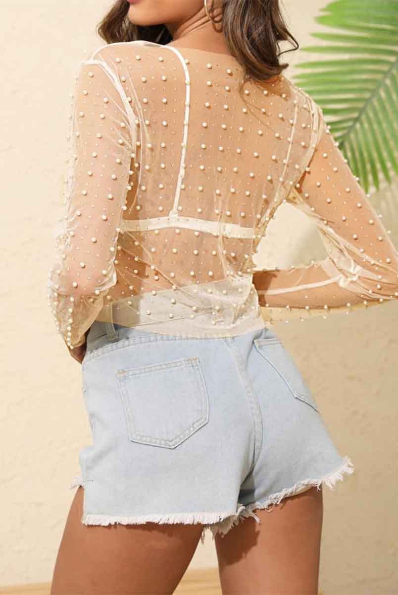 Sheer Rhinestone Shirt