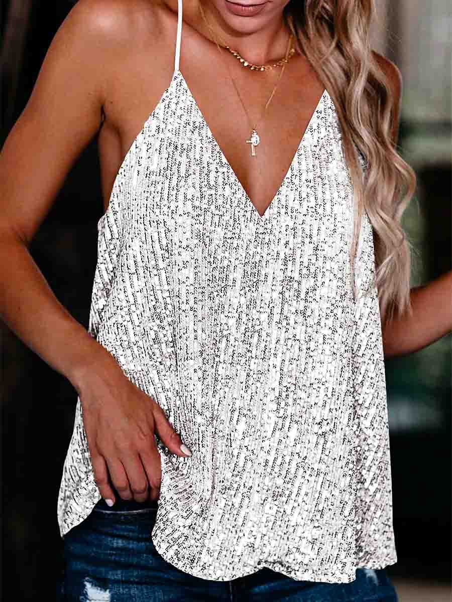 silver sequin shirt