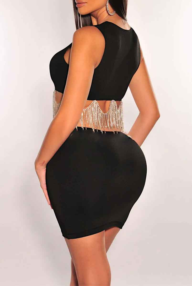 Fringe Rhinestone Two-Piece Set
