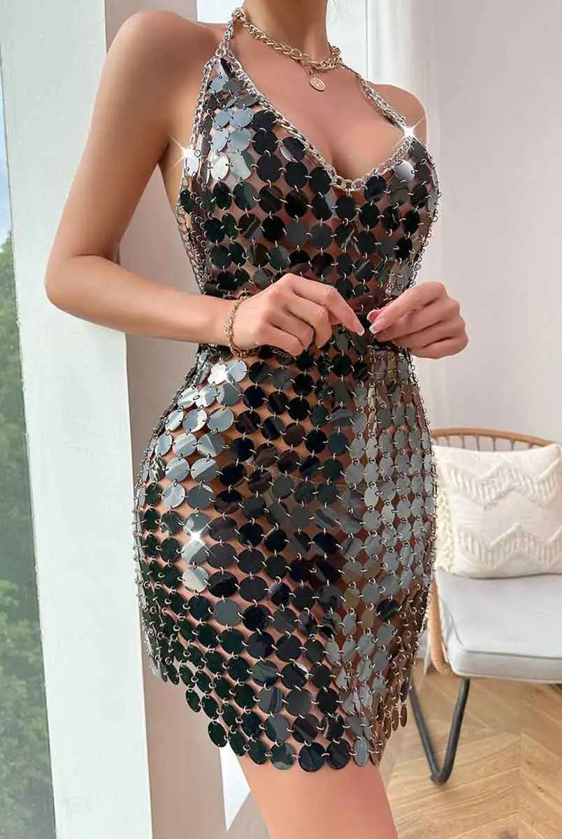sexy black sequin dress