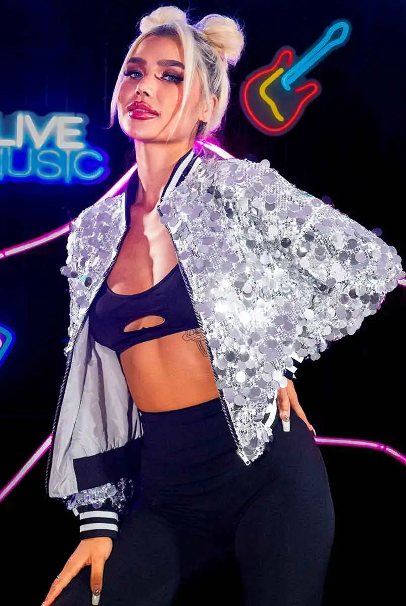 silver sequin jacket