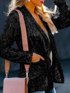 Black Sequin Blazers Ladies