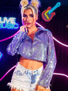Edgy Silver Sequin Jacket