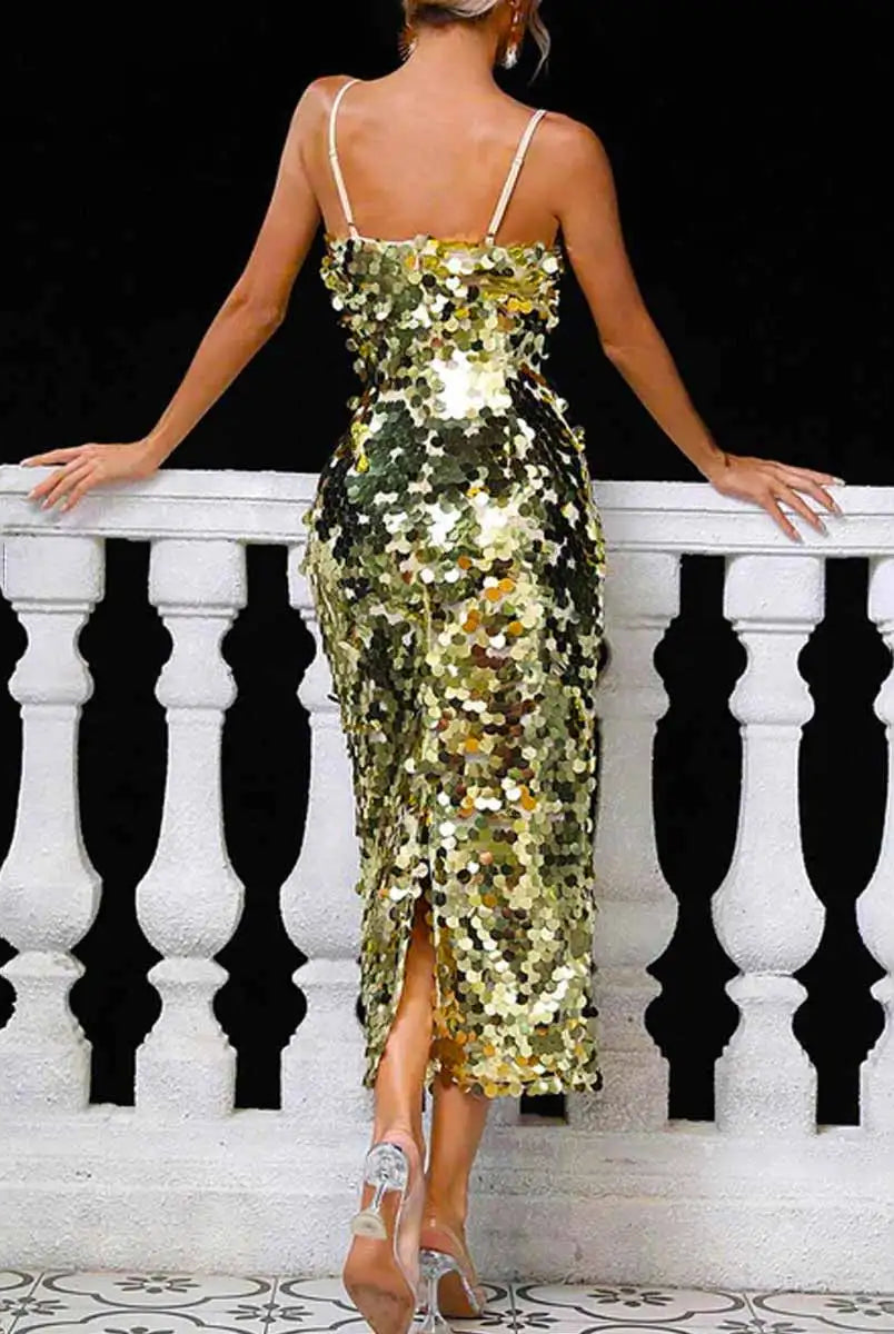 Long Sequin Evening Dress
