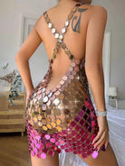 Disco mini pink chainmail dress