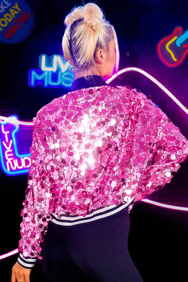 Pink Sequin Jacket - Stylish