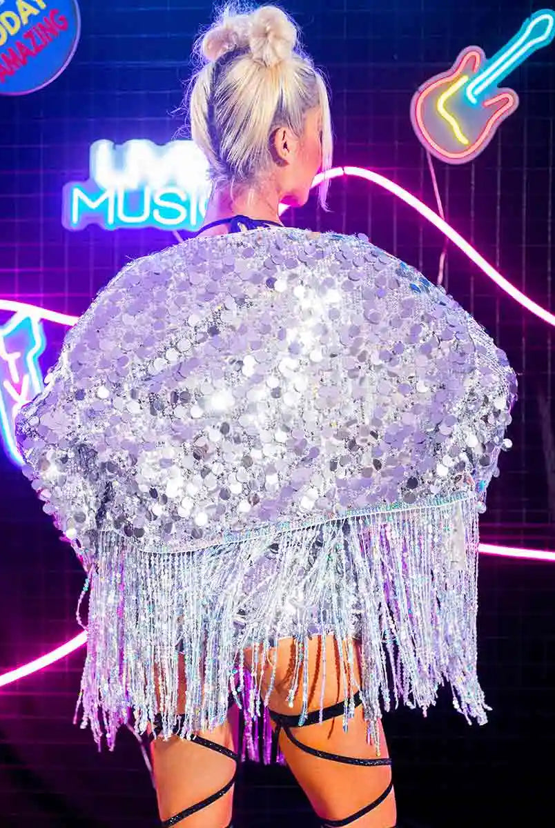 sequin fringe jacket