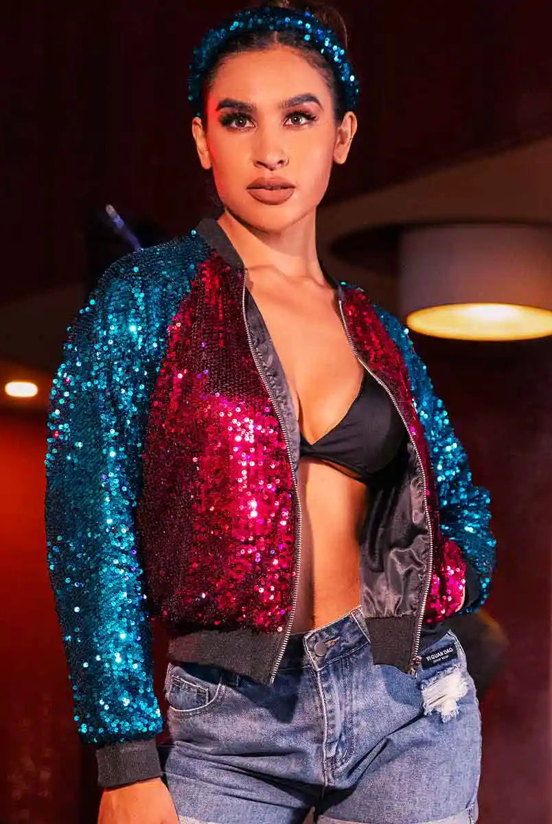 red sparkly jacket