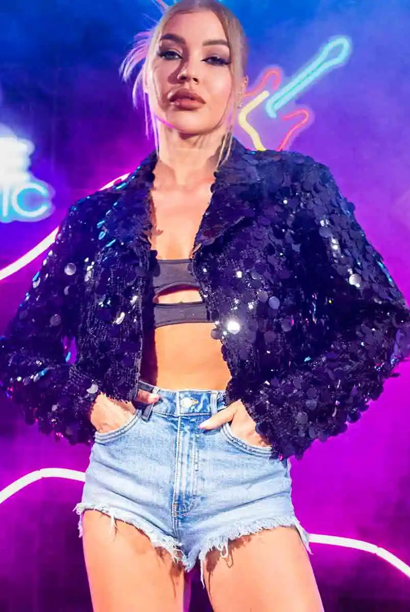 black sequin jackets