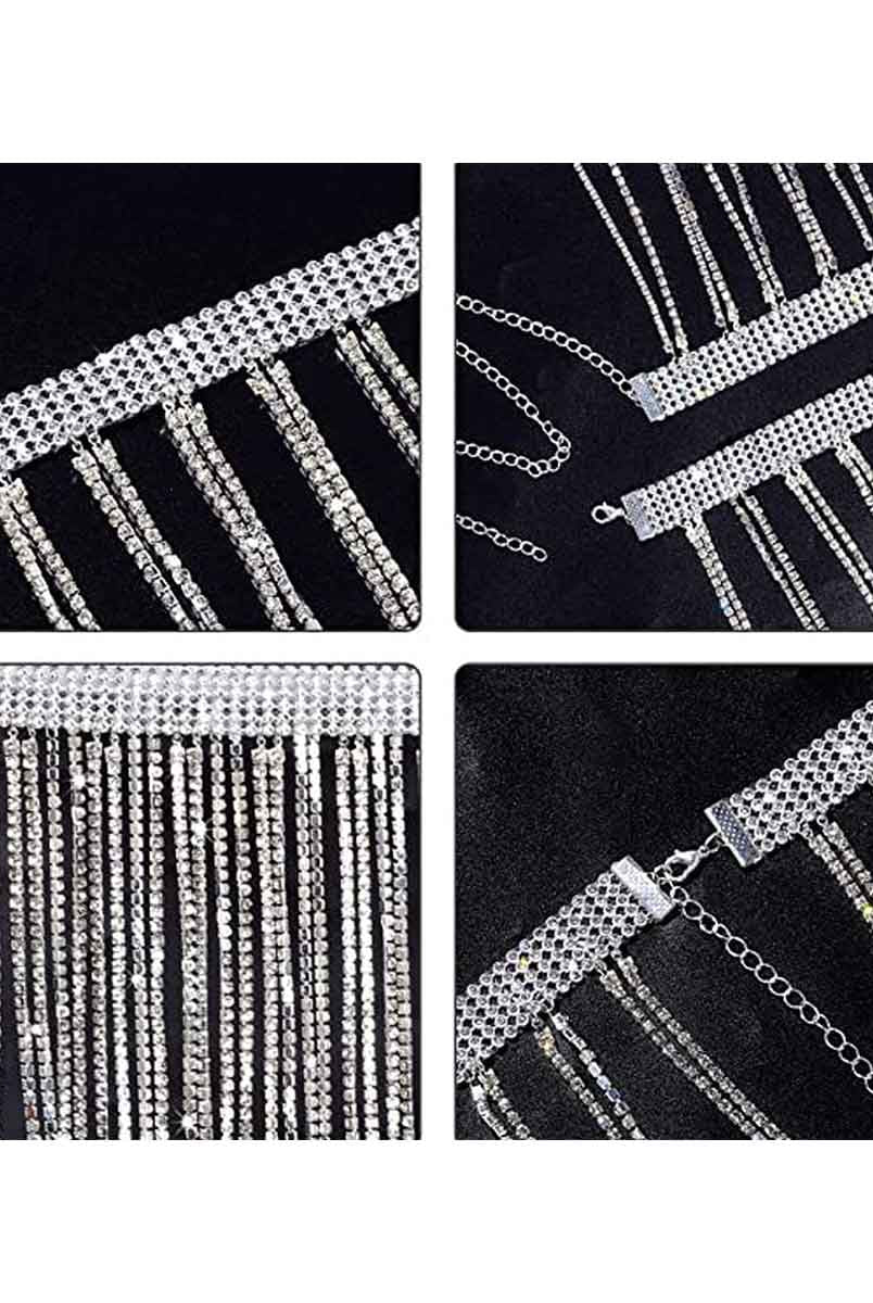 Rhinestone Tassel Skirt Detail