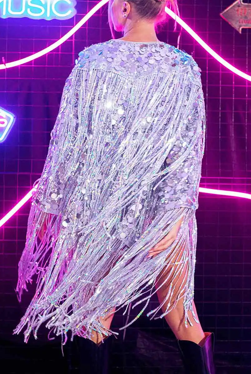 silver fringe jacket