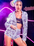 Sparkly Silver Crop Jacket