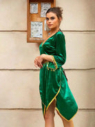 green sequin two piece set