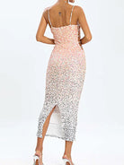 Spaghetti Strap Sequin Ombre Dress