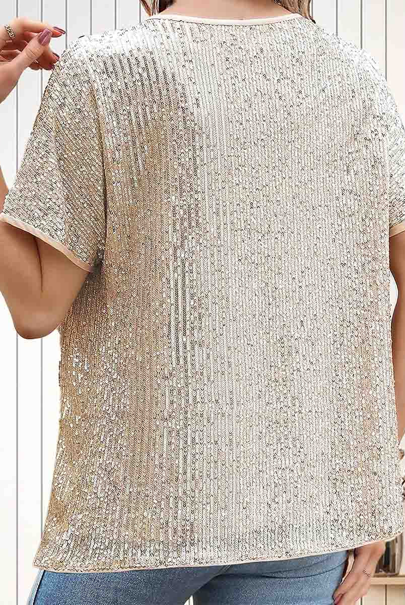 Women's Gold Glitter Shirt: Spring/Summer
