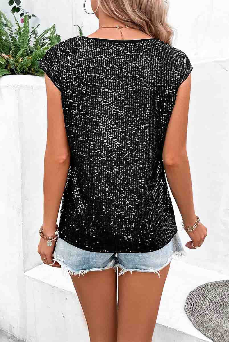 Black Sequin Shirt