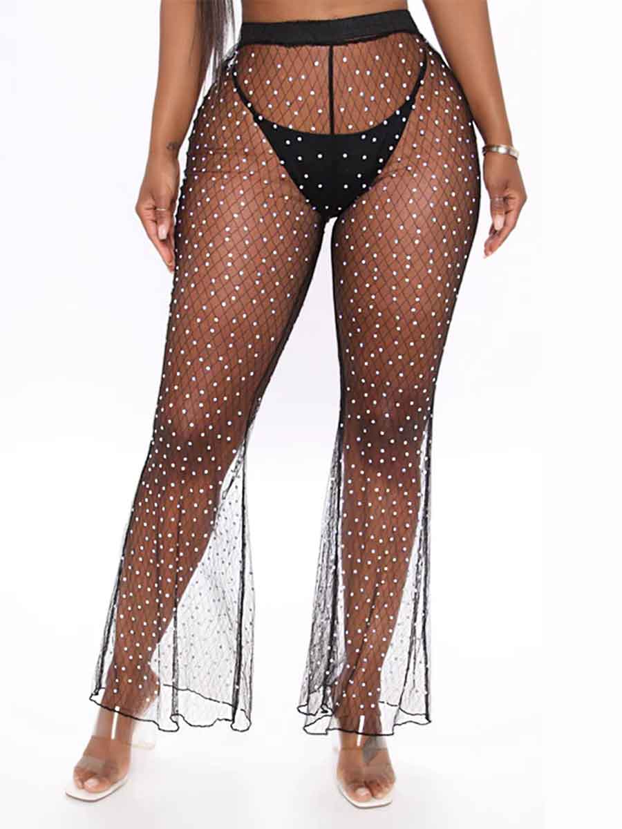 flare rhinestone pants