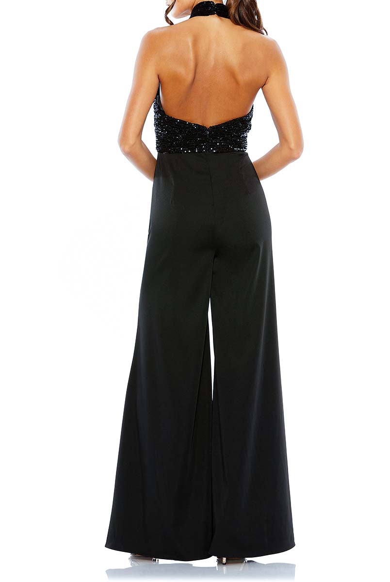 sparkly halter jumpsuit