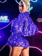 Navy Sequin Skirt Set