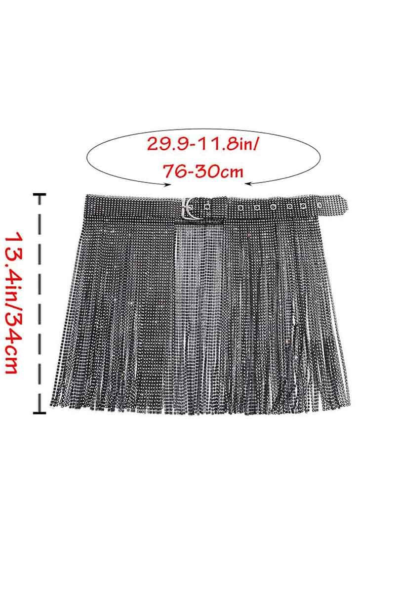 rhinestone fringe skirt