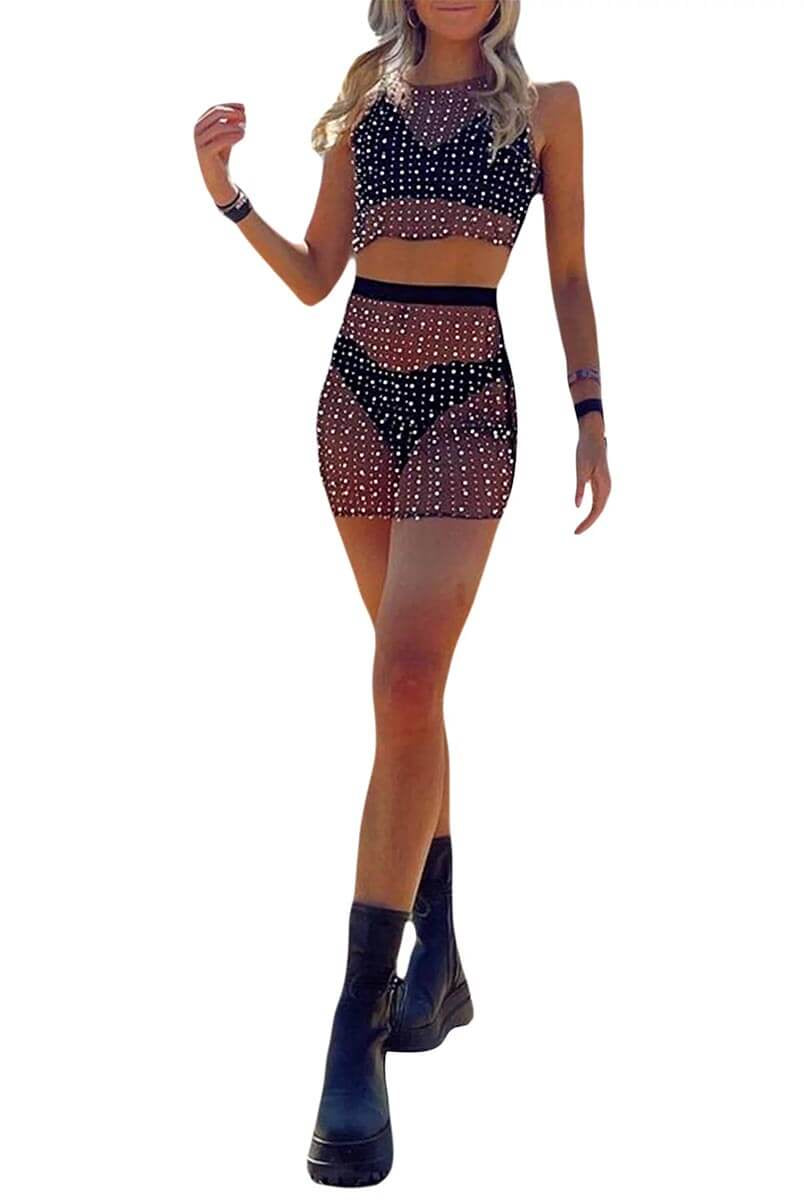 Pearl & Rhinestone Mesh Set