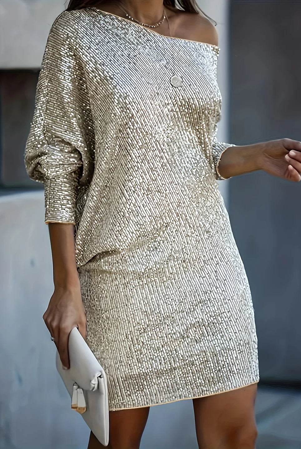 long sleeve sequin dress