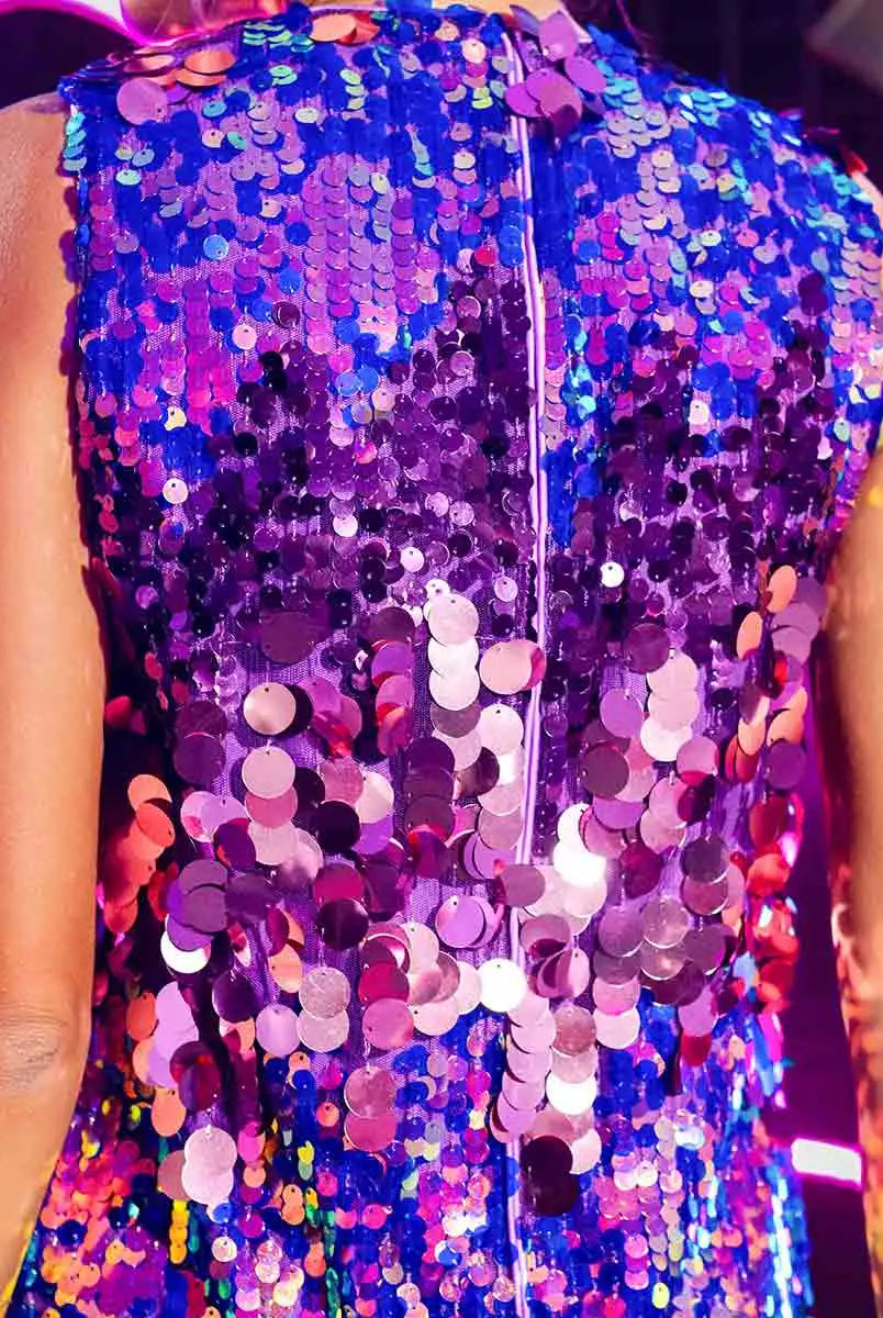Sequin Ombre Shirt Dress