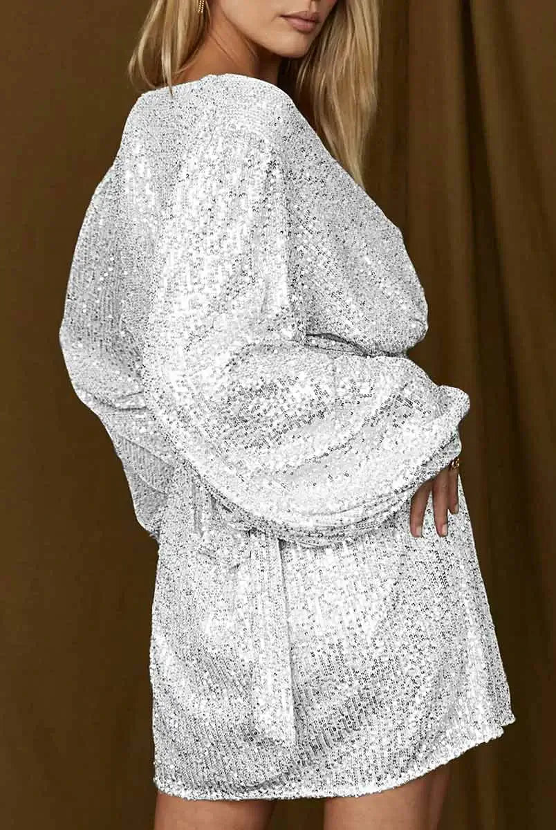 mini white sequin dress