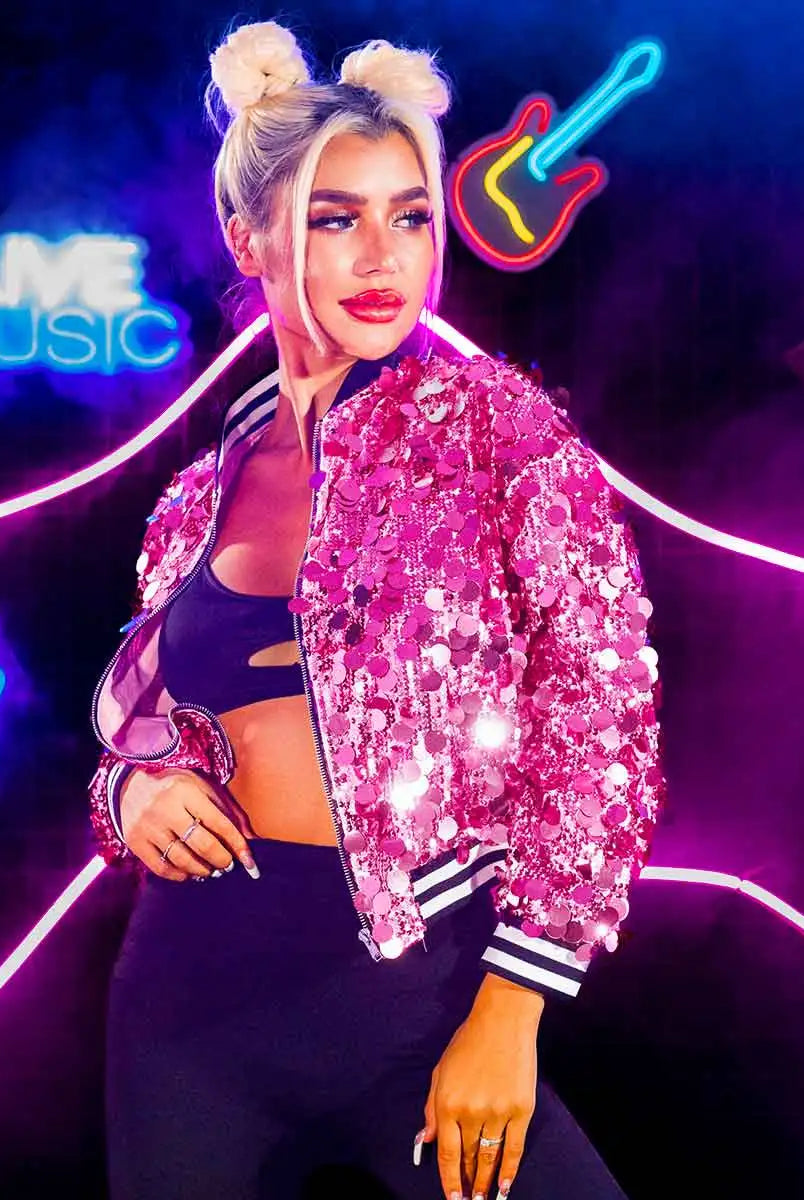 Bright Pink Sequin Jacket