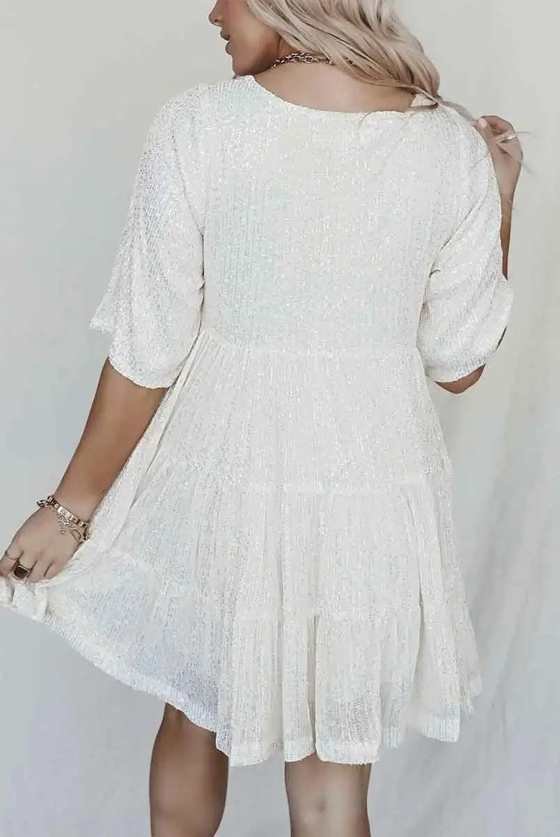 Layered Sequin High Waist Dress