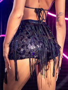 fringe sequin shorts