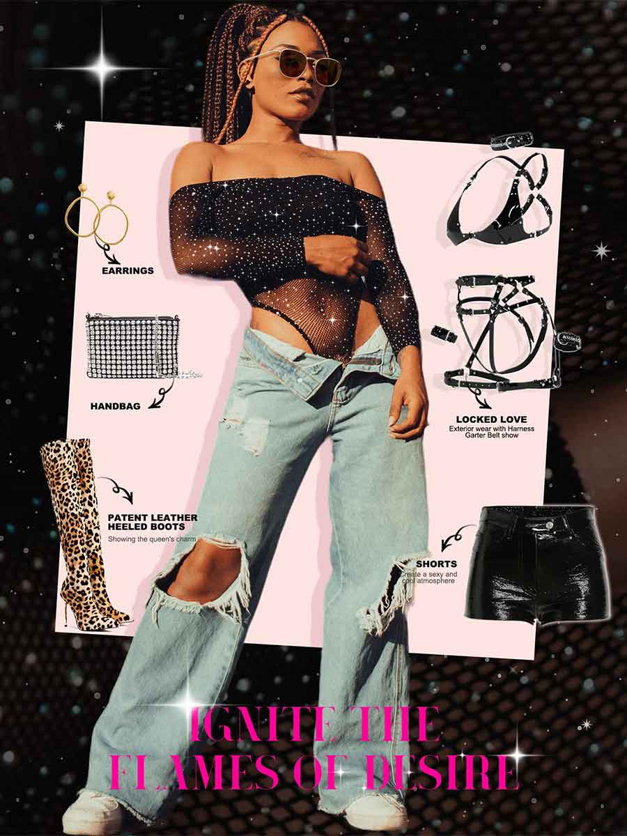 Rhinestone Mesh Bodysuit