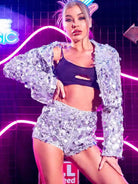 Fashion Silver Sequin Jacket