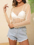 Sheer Pearl Mesh Shirt
