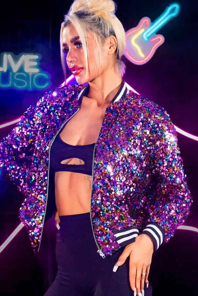 Sparkly Purple Long Sleeve Jacket