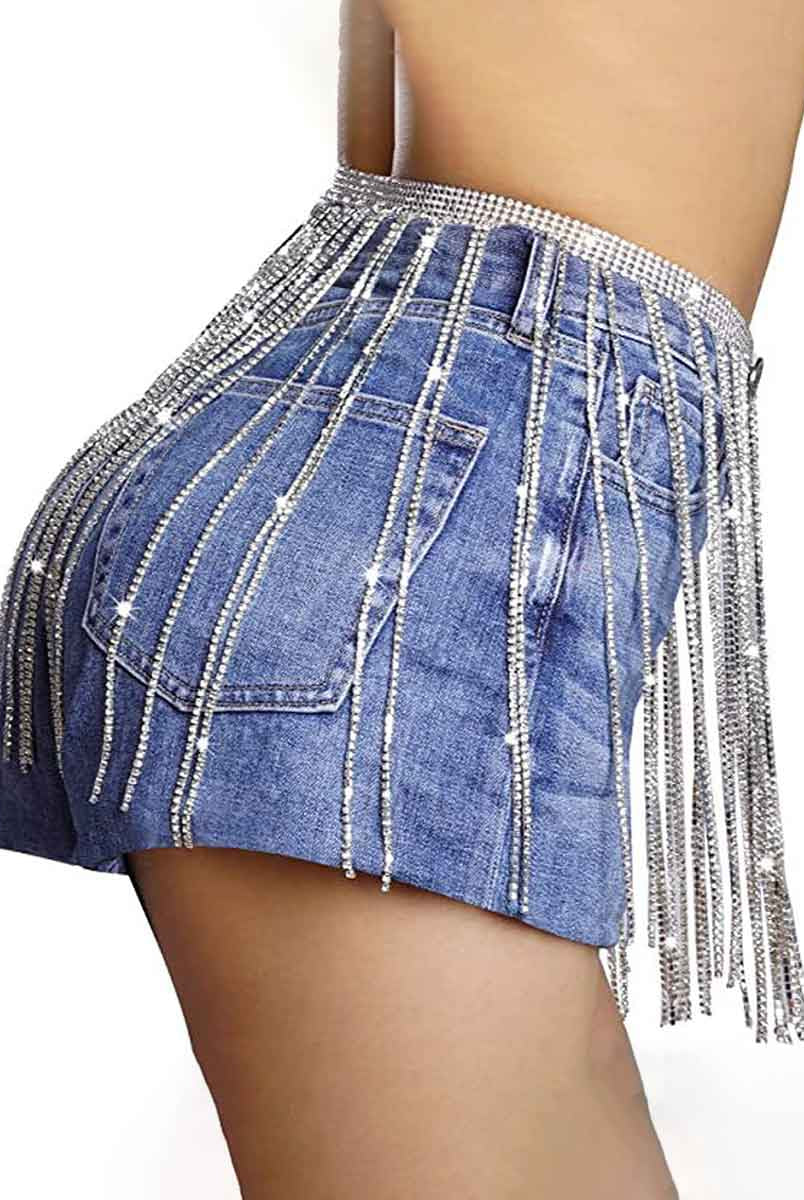 Rhinestone Fringe Skirt