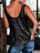 Sleeveless Loose Round Neck Shiny Shirt