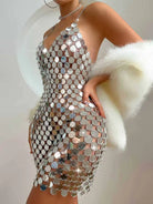 Avant-Garde Sequin Mini Dress