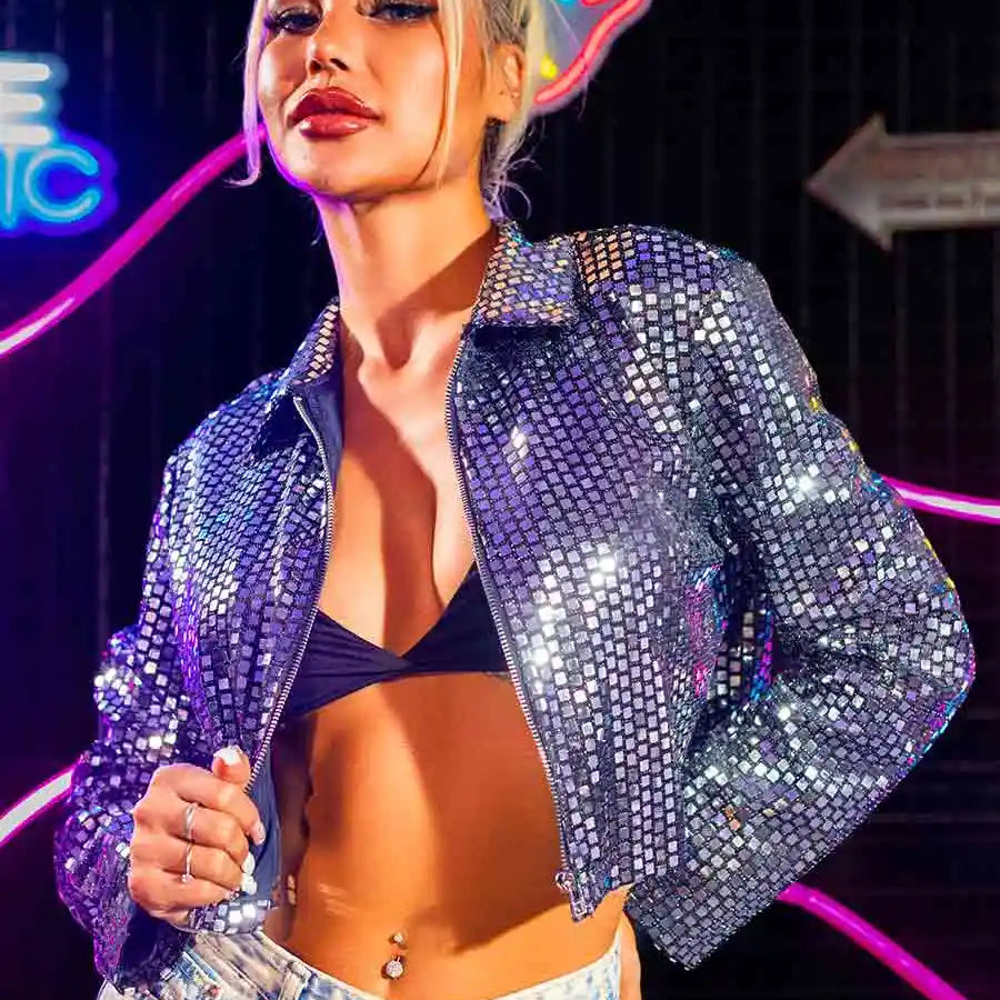 Sparkly Silver Sequin Jacket