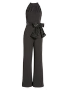 black sequin belt jumpsuit