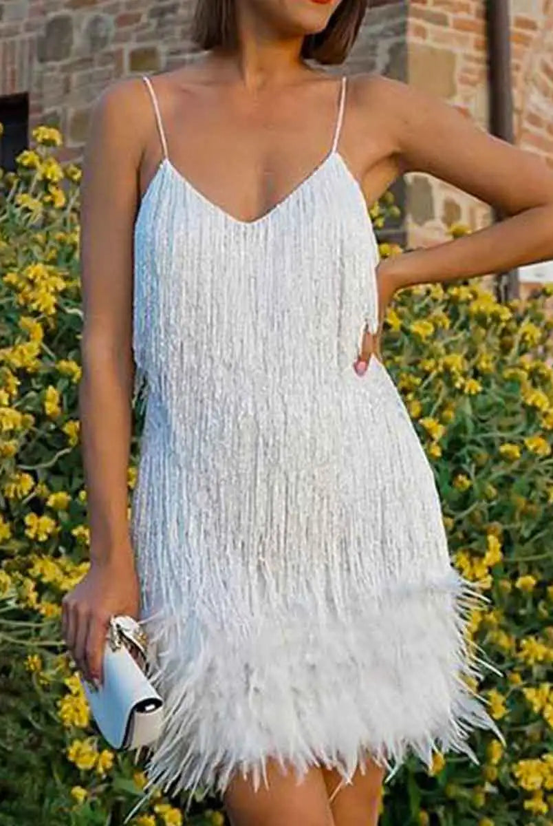 Sequin And Feather Dress