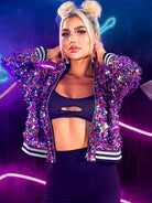 Sequin Purple Long Sleeve Jacket