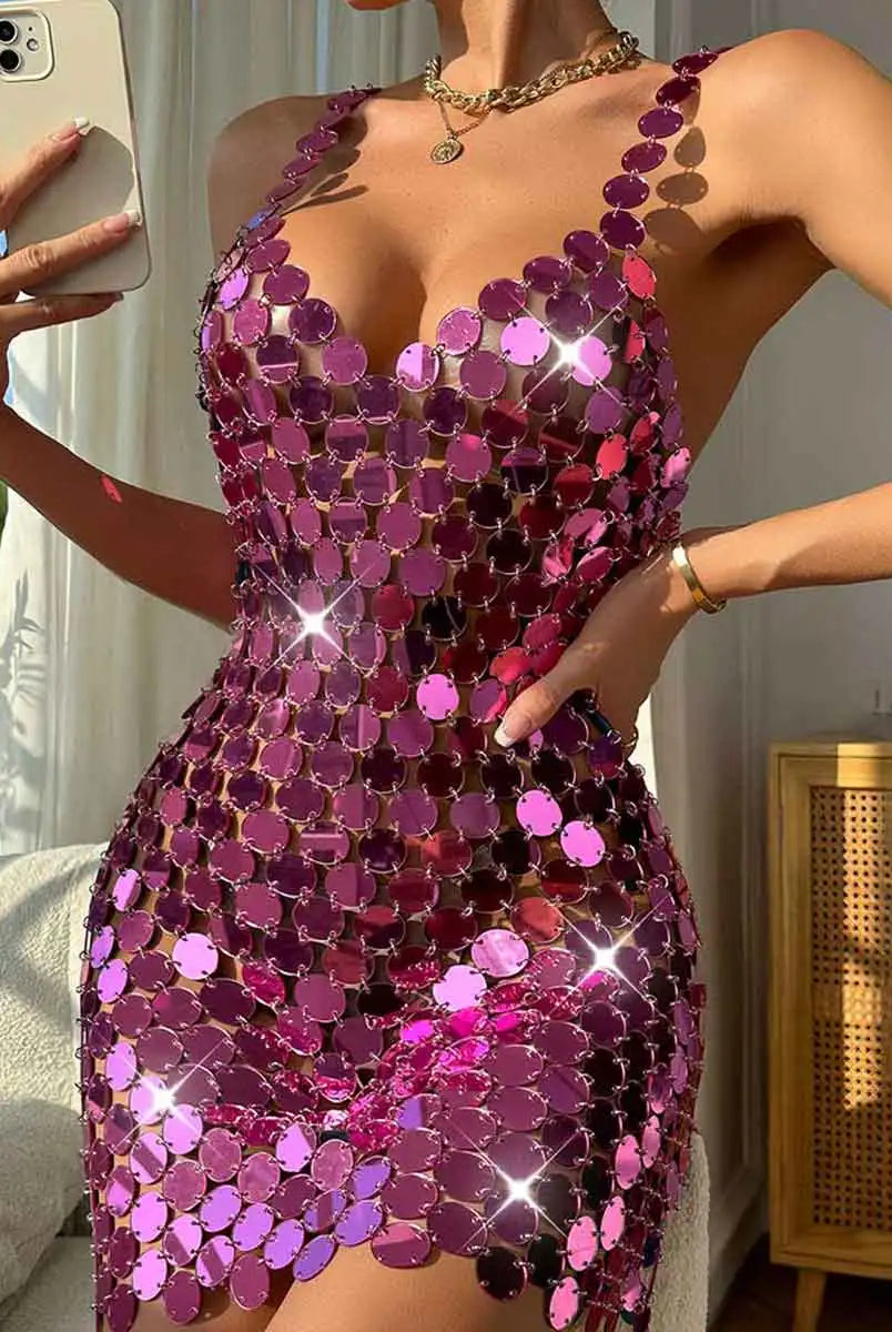 Sparkly Pink Mini Dress