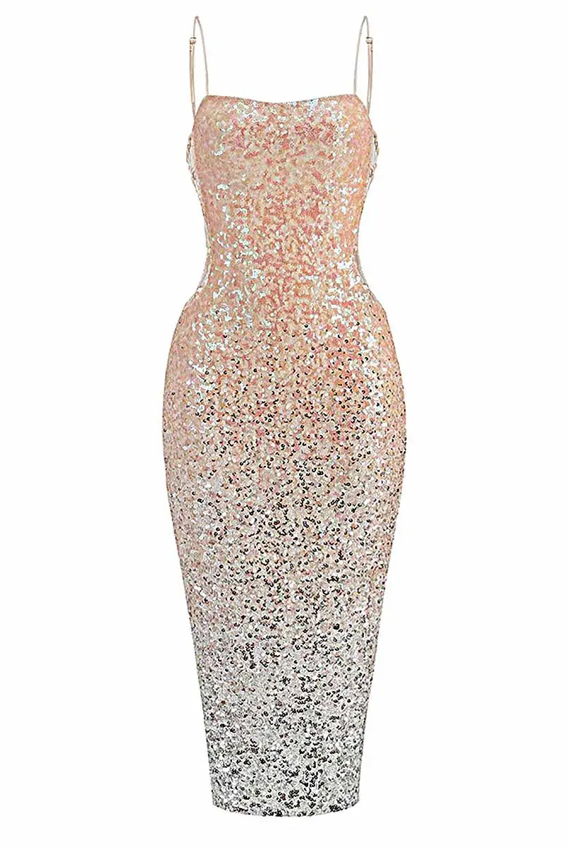 Sequin Ombre Midi Dress