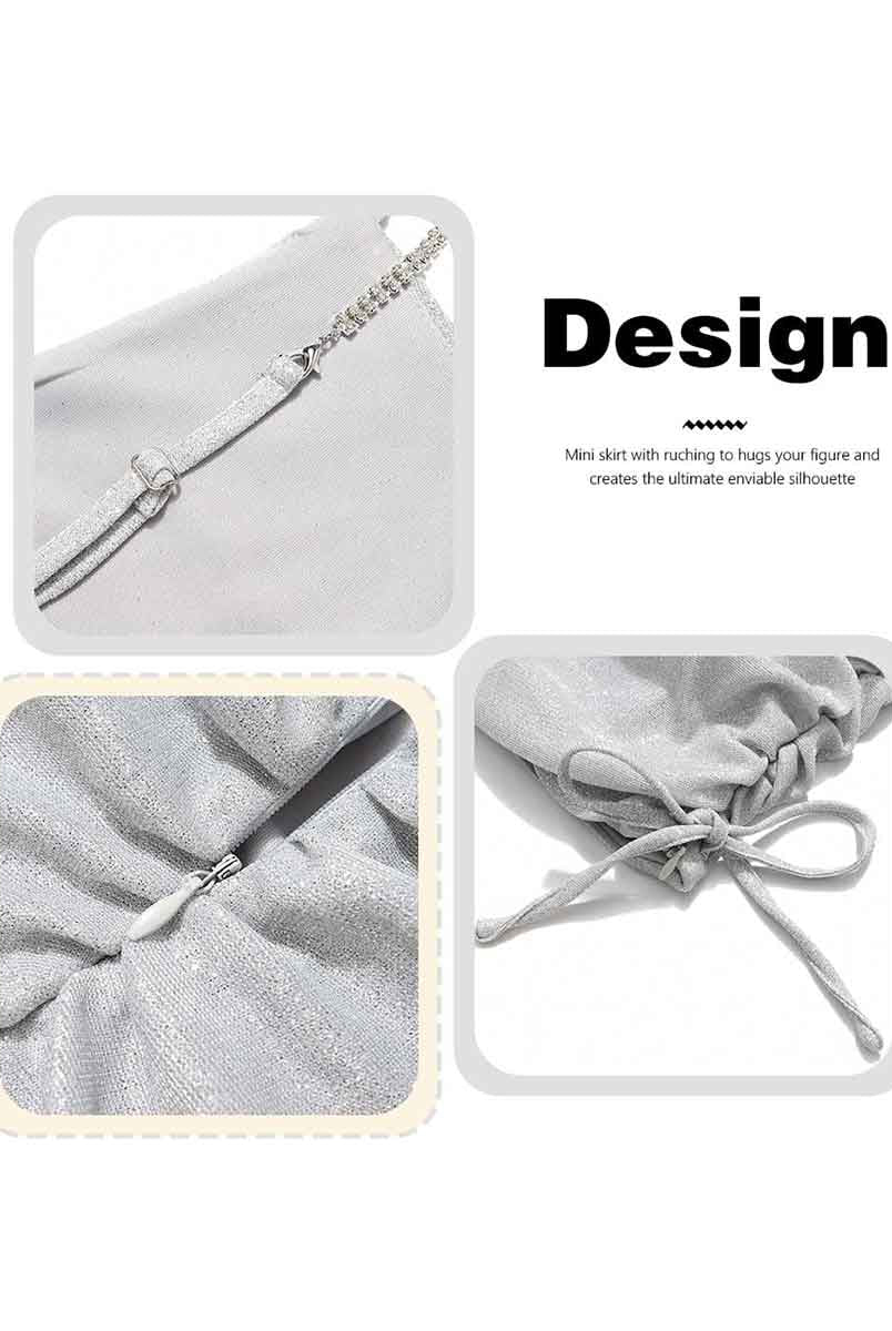 Rhinestone Cami & Mini Skirt Set