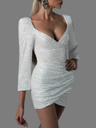Wrap Silver Sequin Dress