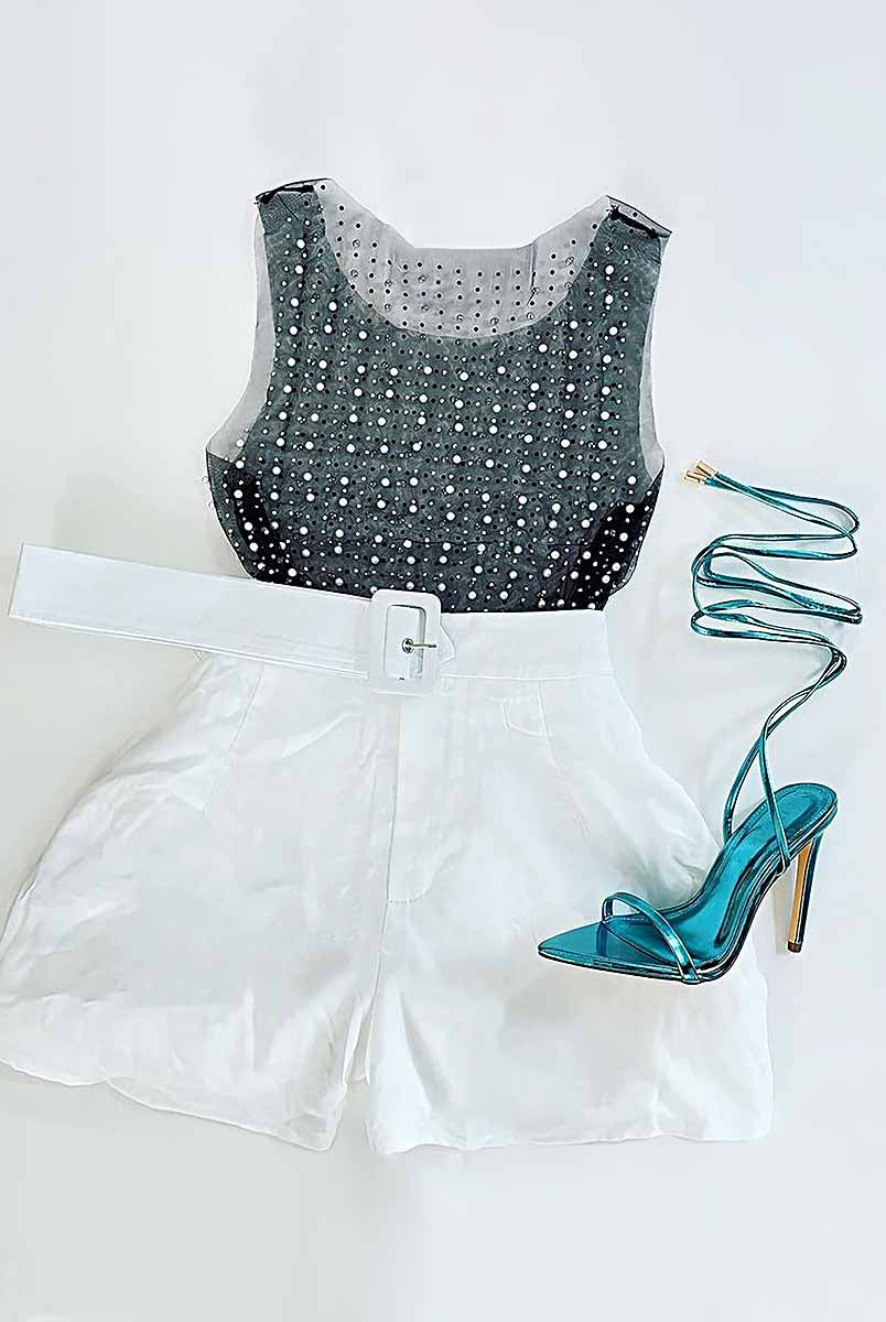 Rhinestone Pearl Shirt