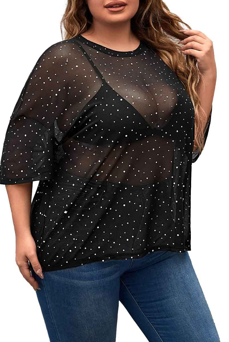 plus size rhinestone shirt