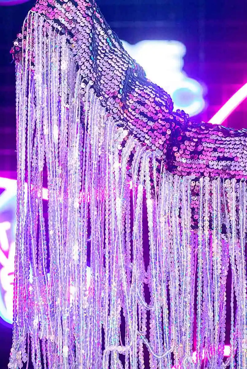 Sparkly Purple Fringe Set