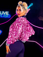 Stylish Pink Sequin Jacket - Brighten Up Your Look